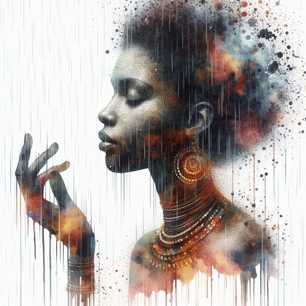 double exposure beautiful fantasy DALL-E 3 portrait landscap...