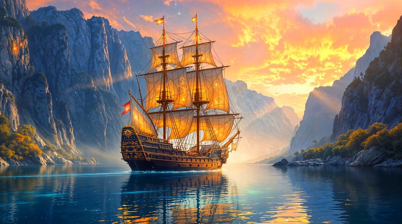 Celestial Fjord Galleon  by @Runarguten
