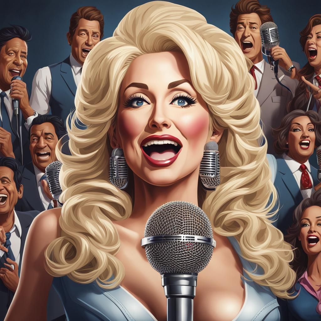 Dolly Parton portrait - dig those microphone earrings!! - AI Generated ...