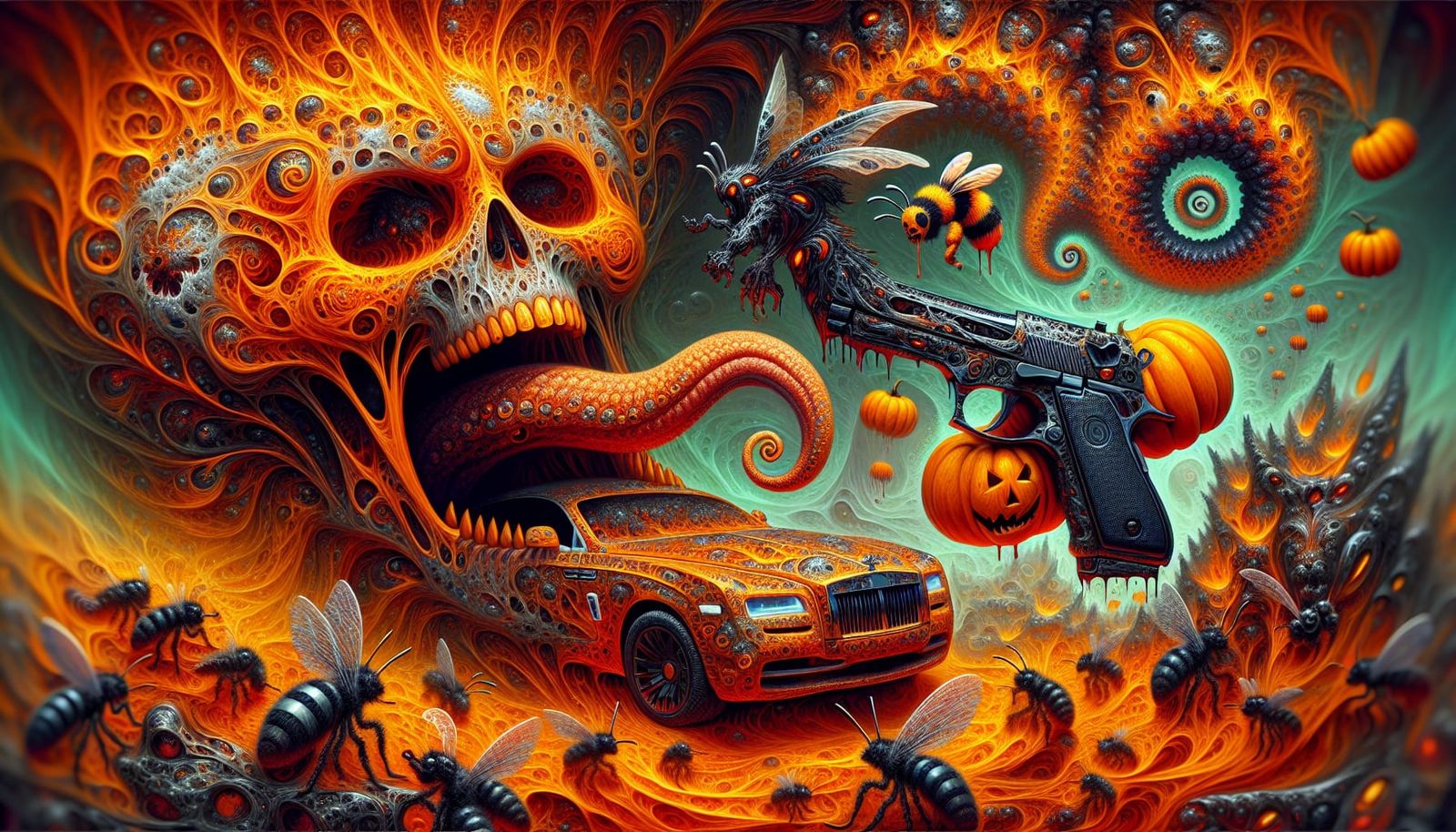 Extremely detailed melting Psychedelic fractals trippy vibra...