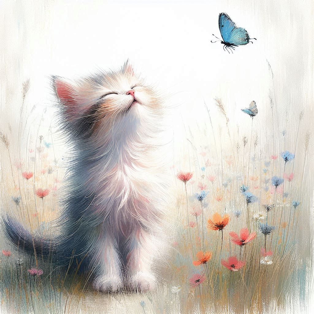 minimalist painting cat.