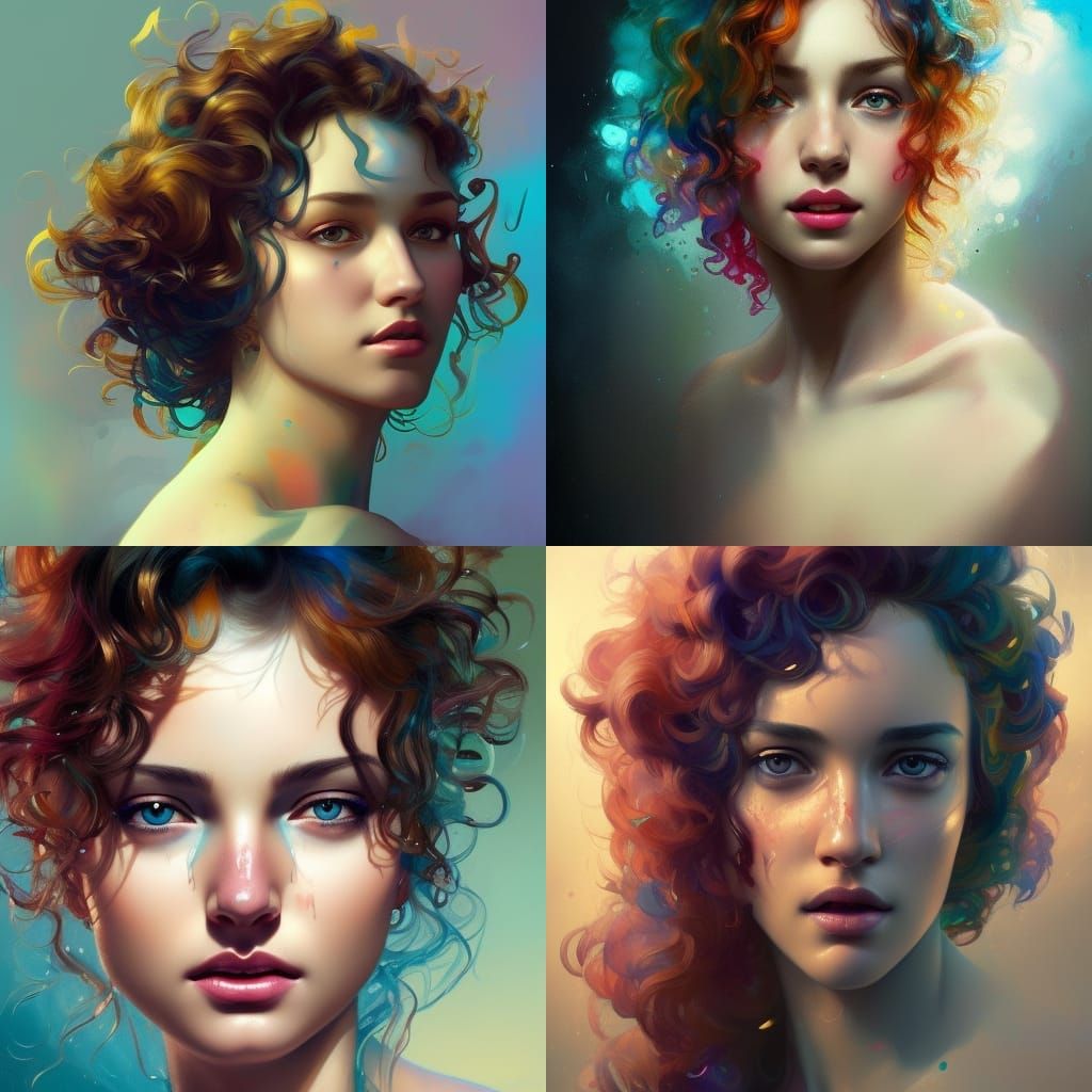 Curls Dripping - AI Generated Artwork - NightCafe Creator