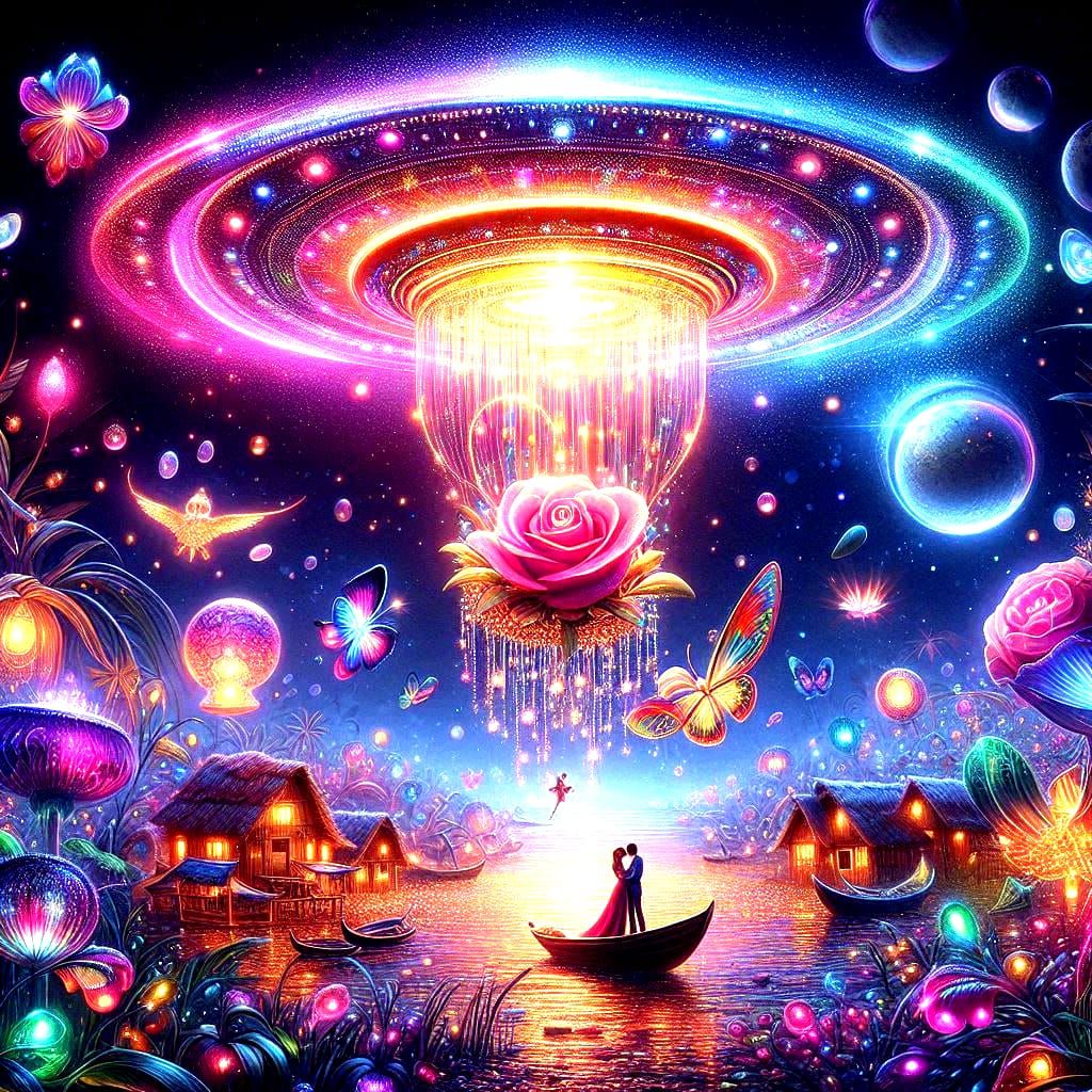 lovers  rose love with Flying Saucer