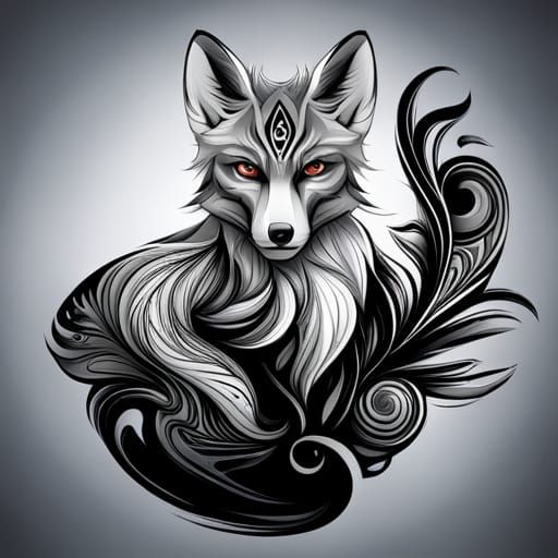 Fox Tattoo Vector Black Silhouette Fox Stock Vector Royalty Free  553057672  Shutterstock