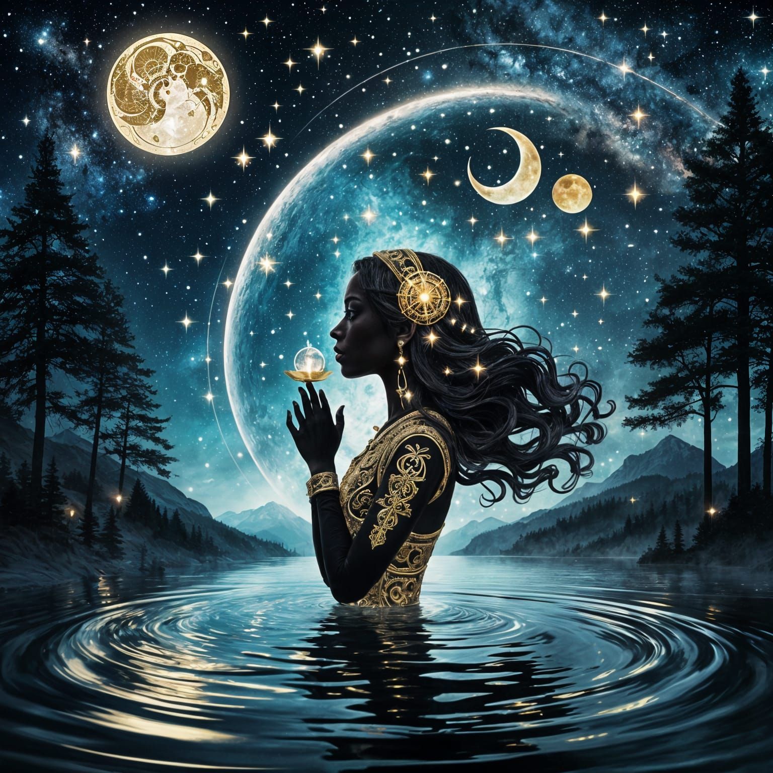 Triple Moon Aquarius Reflections  by @3moons