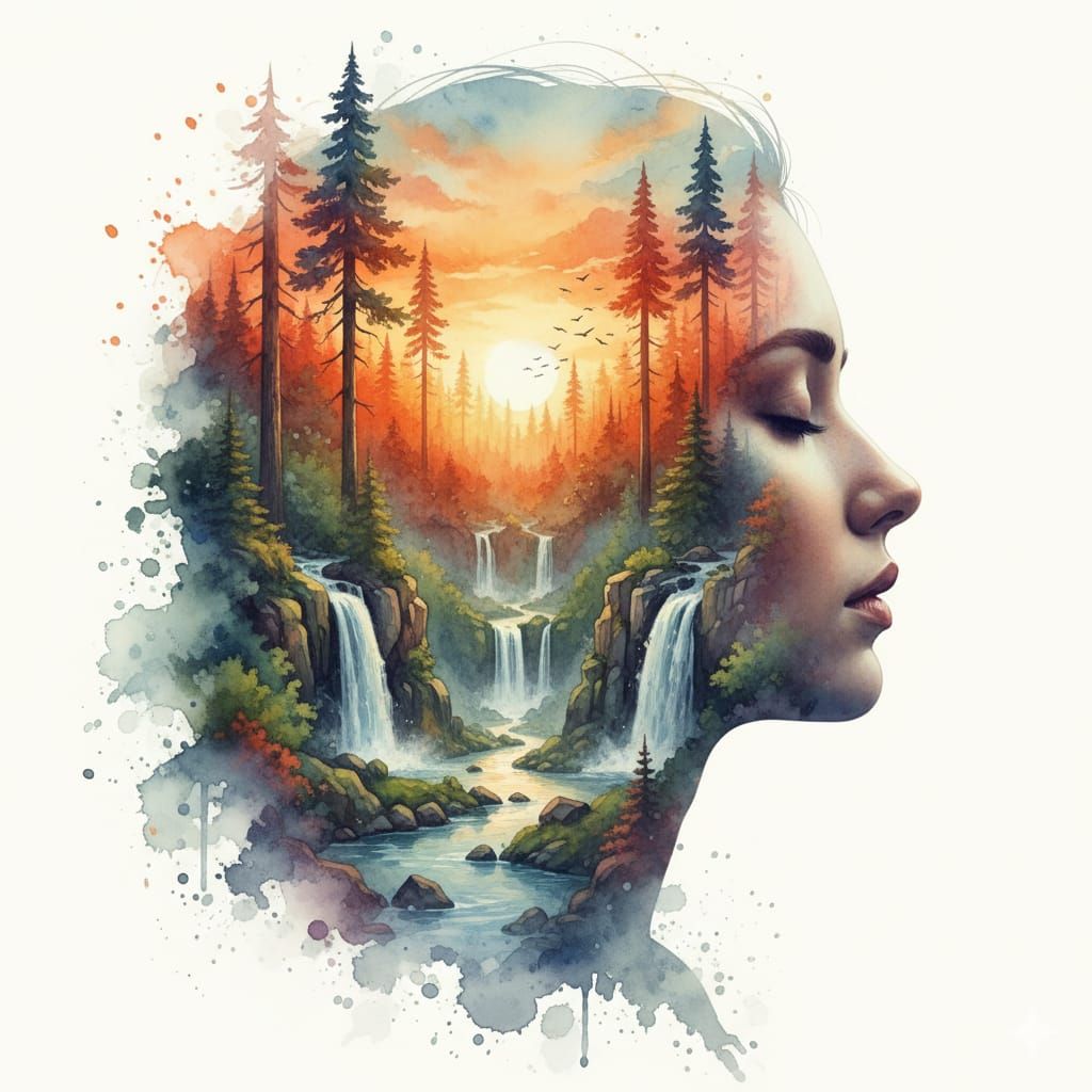 A surreal double exposure artwork