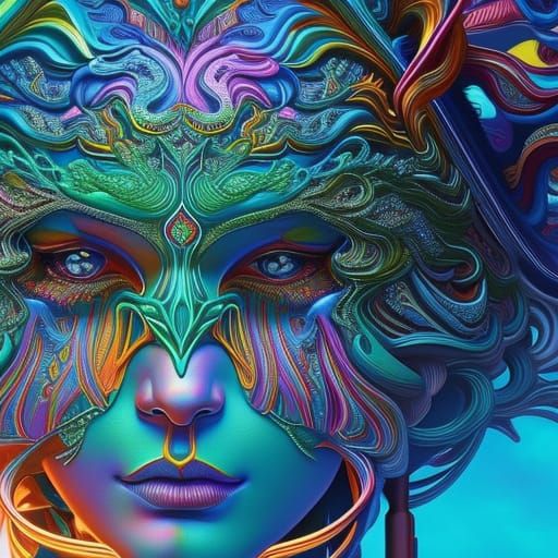 Psychedelia face... - AI Generated Artwork - NightCafe Creator