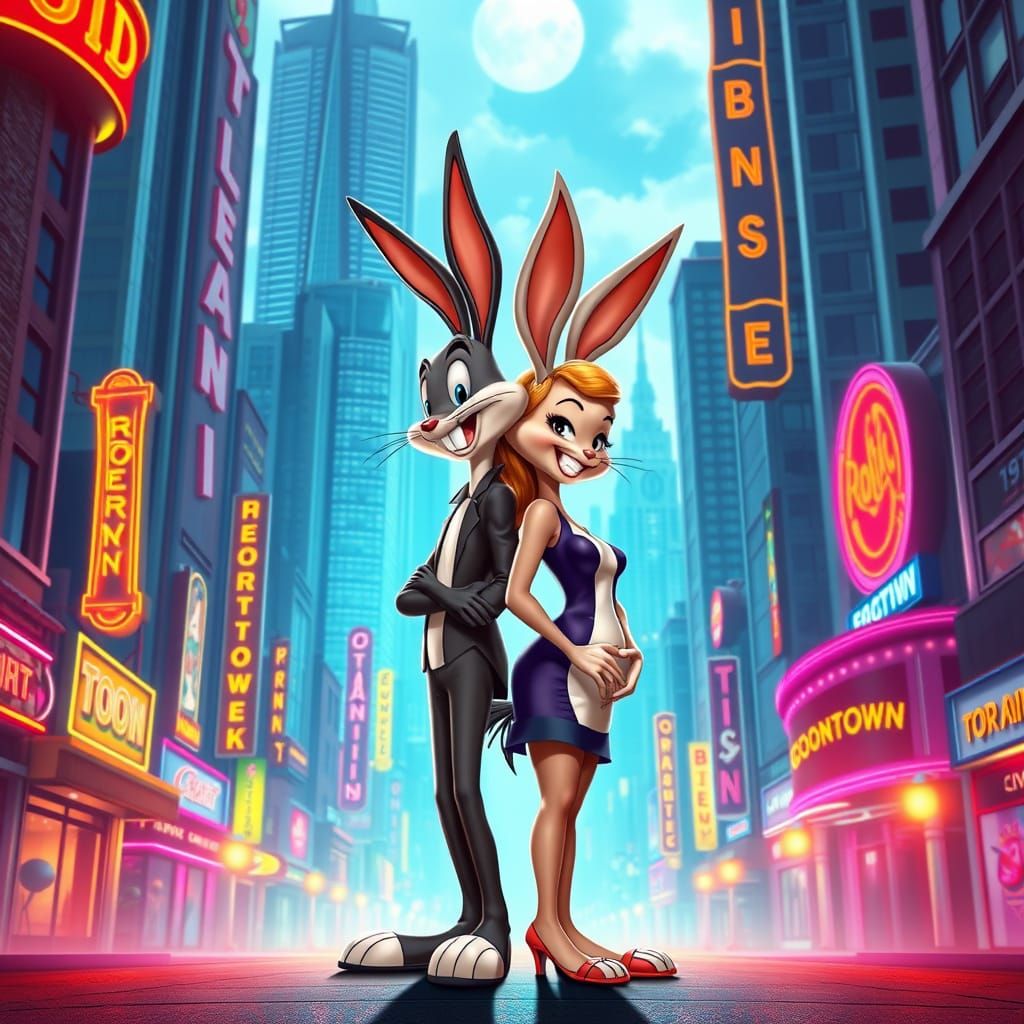 Bugs bunny and Jessica Rabbit  by @Gonzak The Crazy Cat 