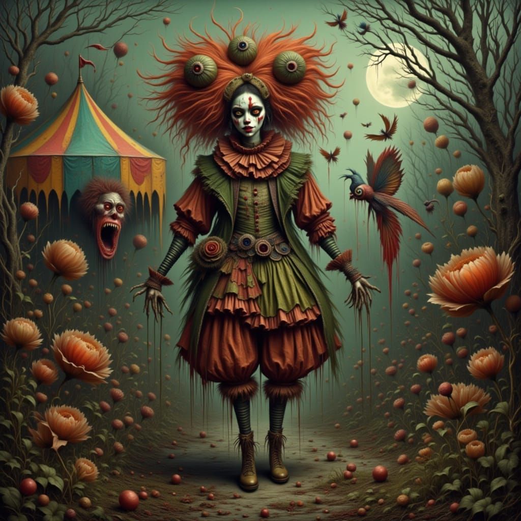 Cursed Carnival: Haunted Rides and Eerie Clown