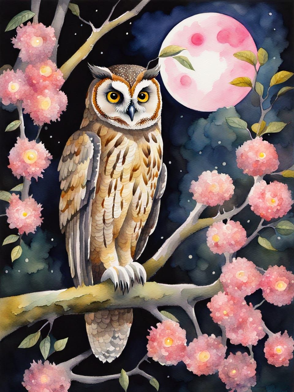 Watercolor painting of an owl I