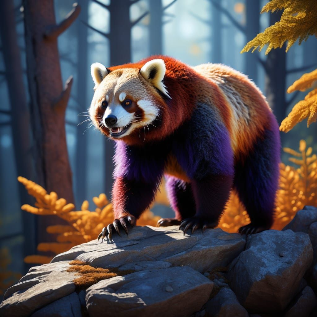 Sentient Alien Coyote Creature Roams an Otherworld... - AI Art