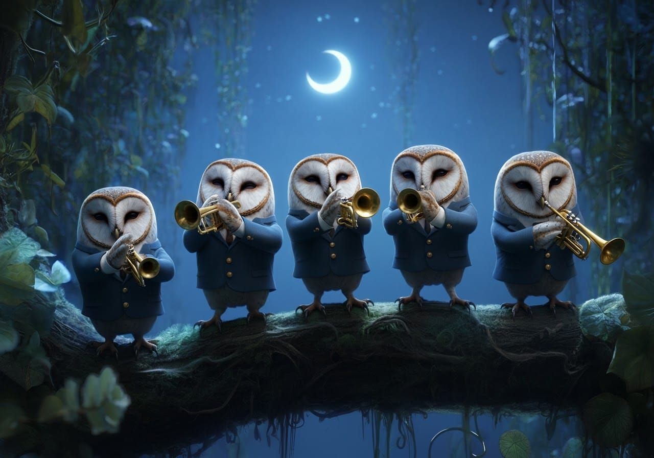 Moonlit Melodies: The Jazz Owls Ensemble  by @Heralyn
