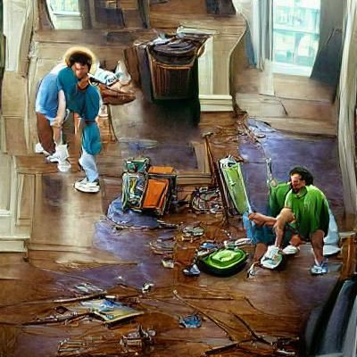 Adam Sandler and Shaggy from Scooby Doo clean up the house s...