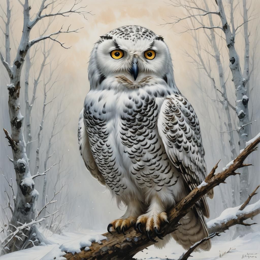 SNOWY OWL - AI Generated Artwork - NightCafe Creator