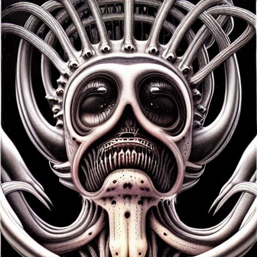 Beware the Octollama. HR Giger hyperdetailed realistic high ...