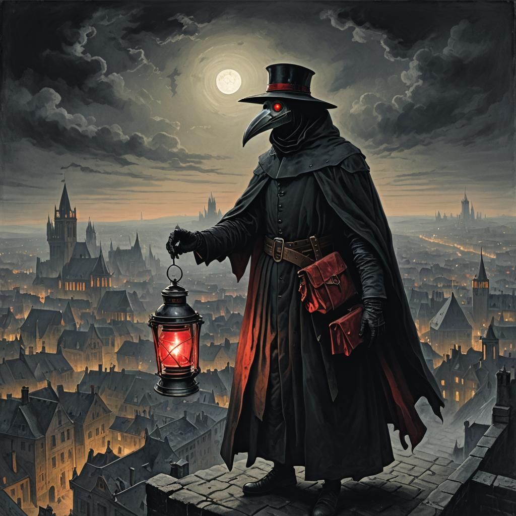 THE PLAGUE DOCTOR. RED RUMINATIONS.   by @POP WIZARD