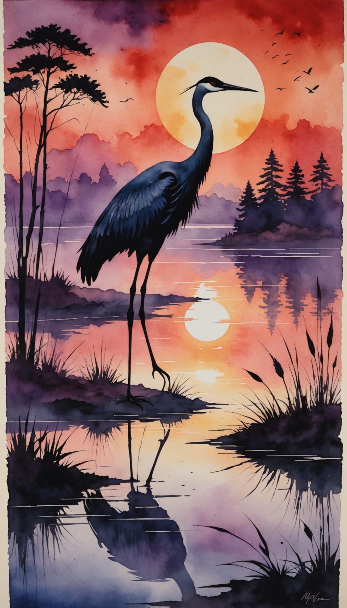 A Majestic Crane  by @Mister