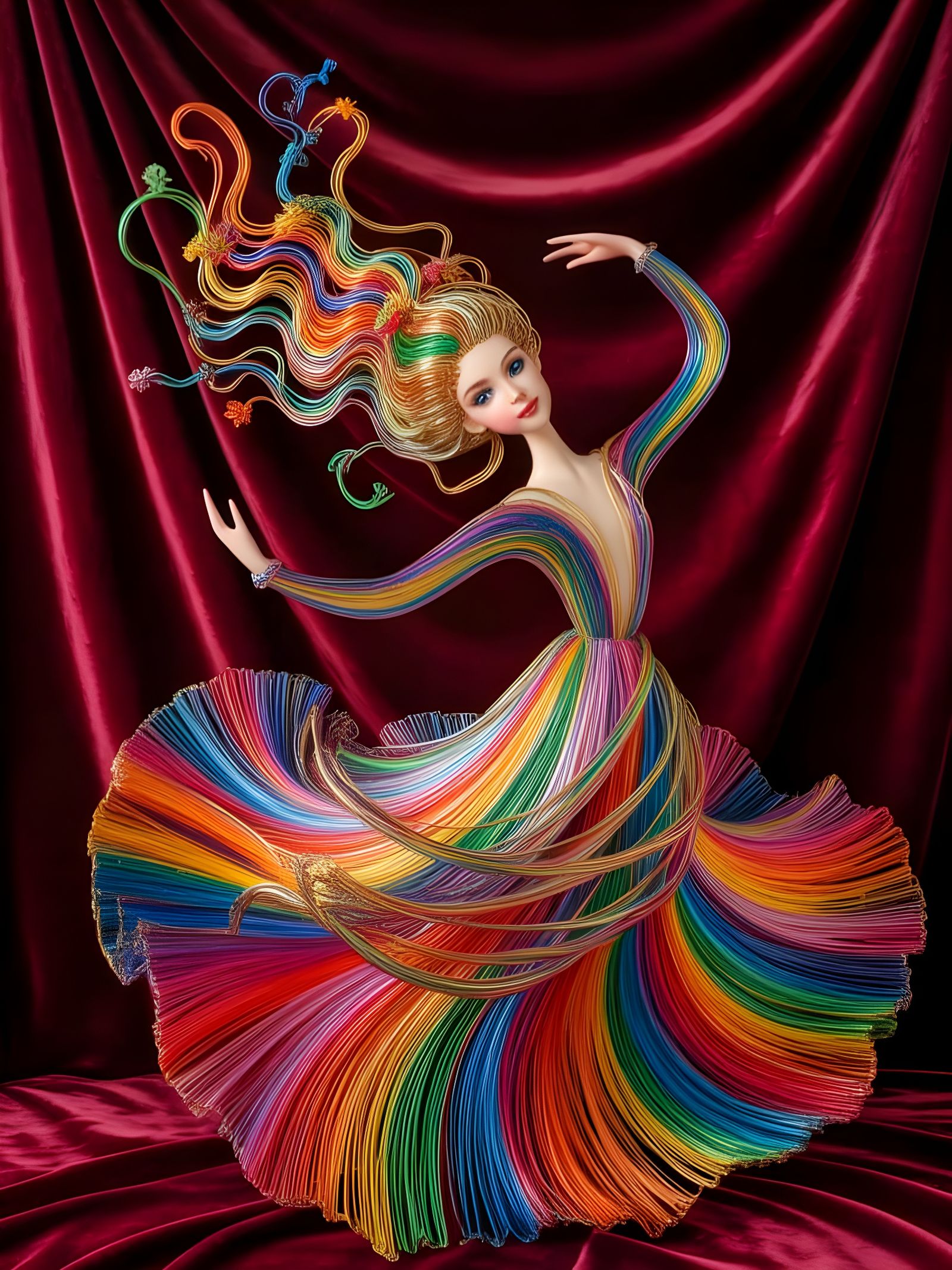 Colorflow Wire Doll and Dress  by @Gary Murakami
