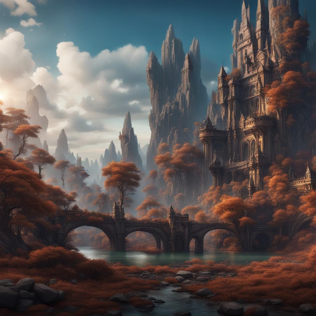 Cinematic fantasy landscape - AI Generated Artwork - NightCafe Creator