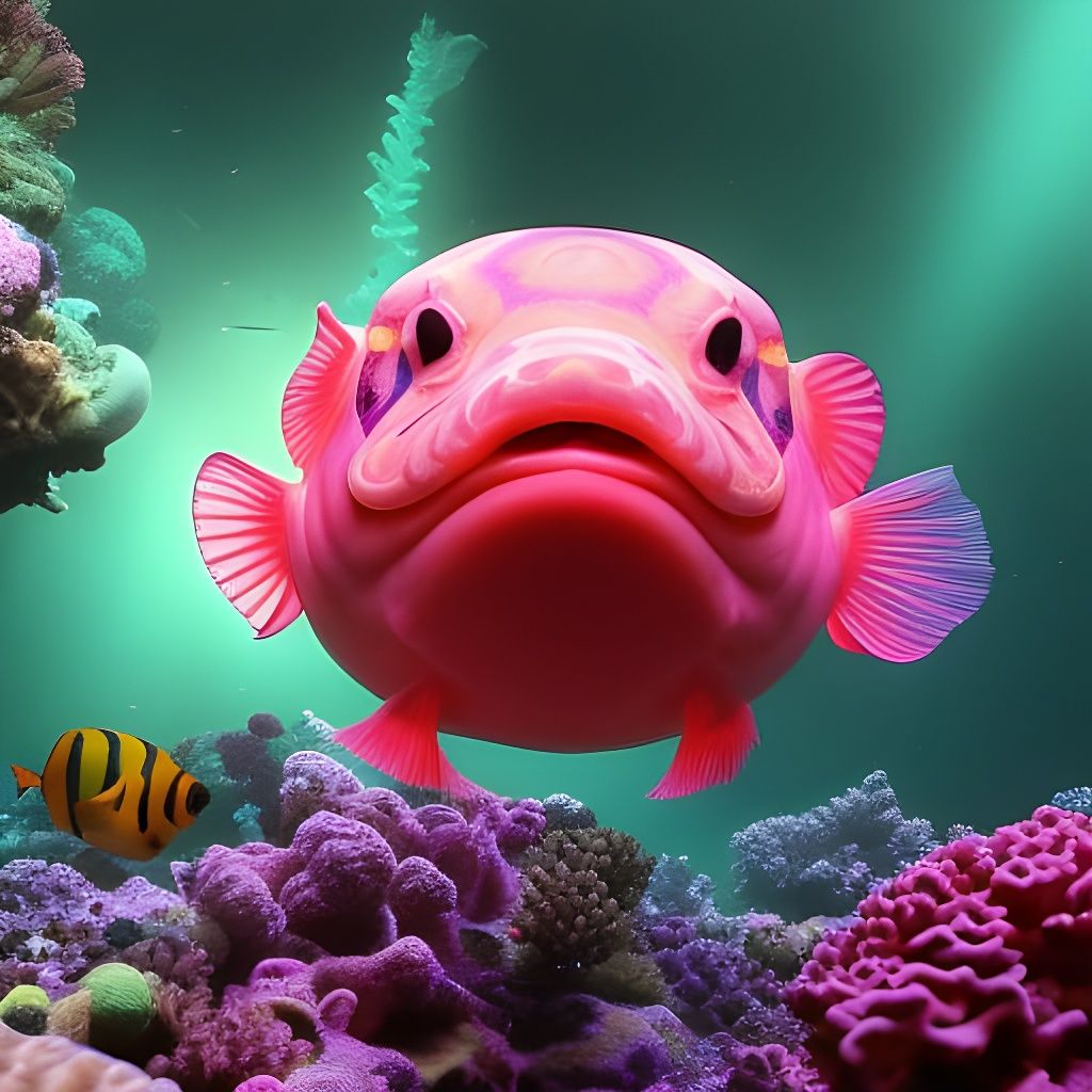 Bioluminescent blobfish  AI Generated Artwork  NightCafe Creator
