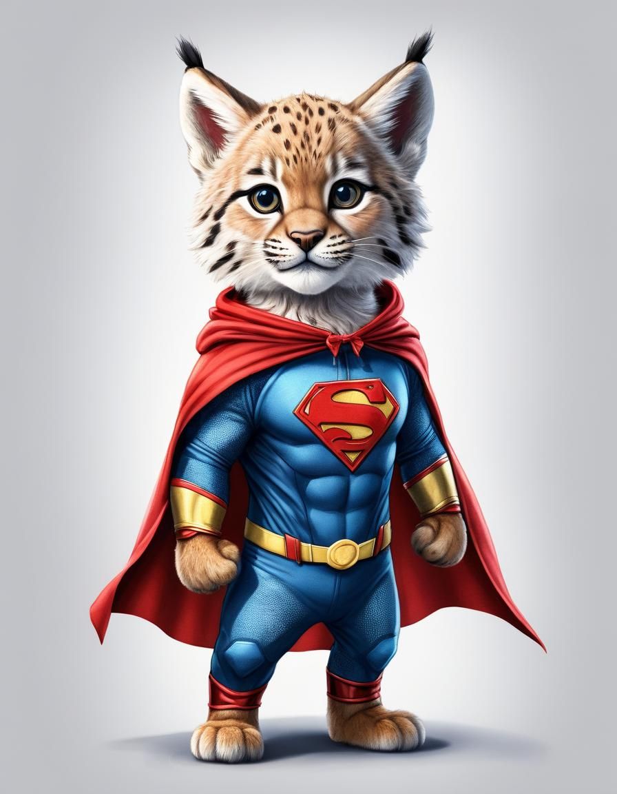 Lynx dressed as a superhero - AI Generated Artwork - NightCafe Creator