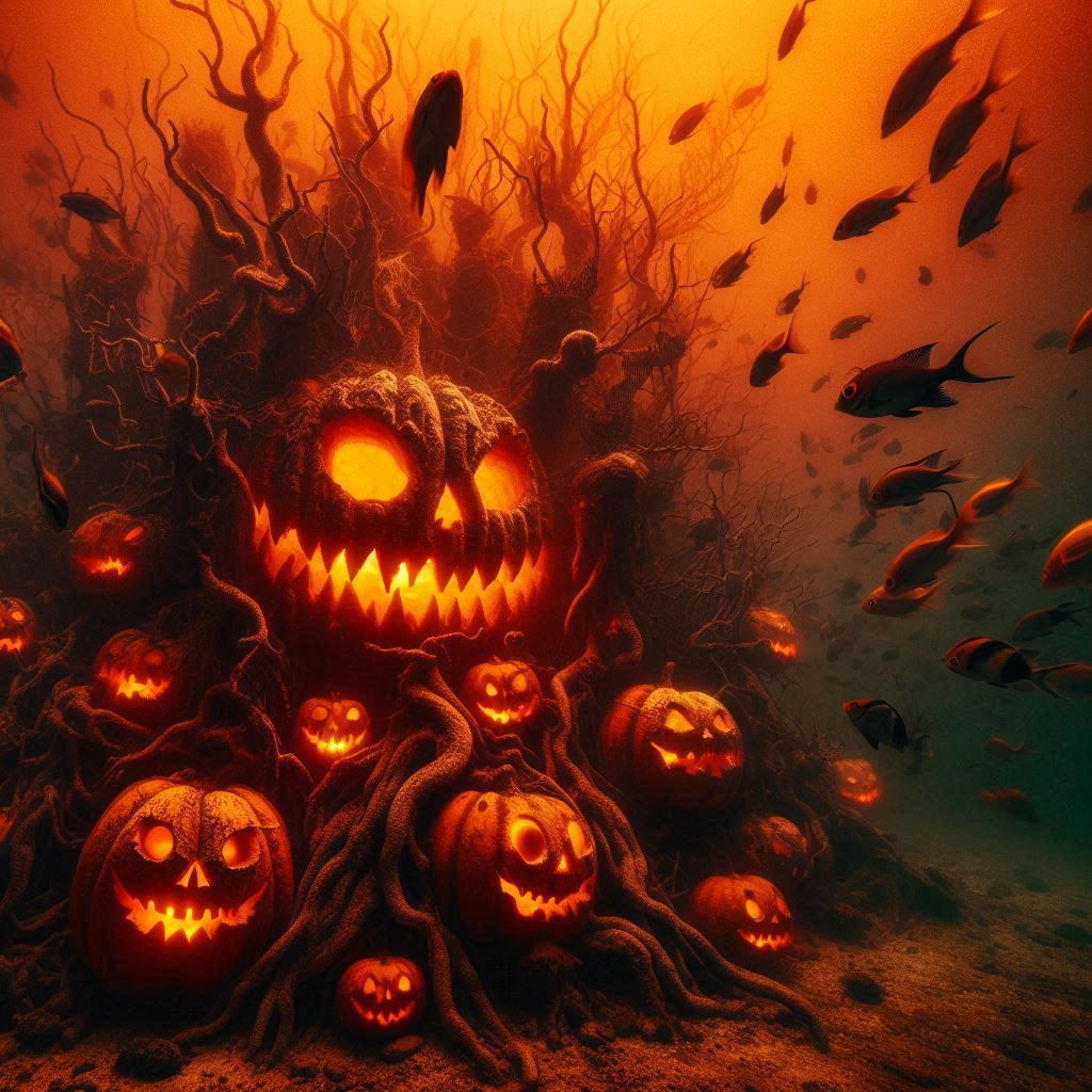 Halloween Pumpkins Reef Patch Ecosystem