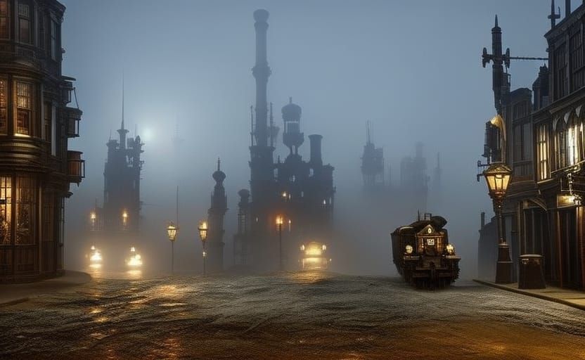 Haunted Cityscape - AI Generated Artwork - NightCafe Creator