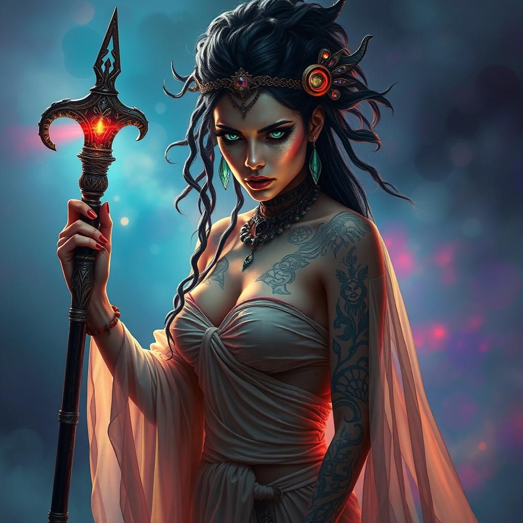 whimsical oil and airbrused painting style, brutal gothic, d...