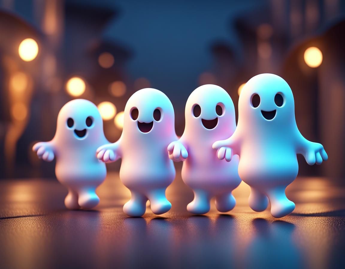 Cute Ghost Walk - AI Generated Artwork - NightCafe Creator