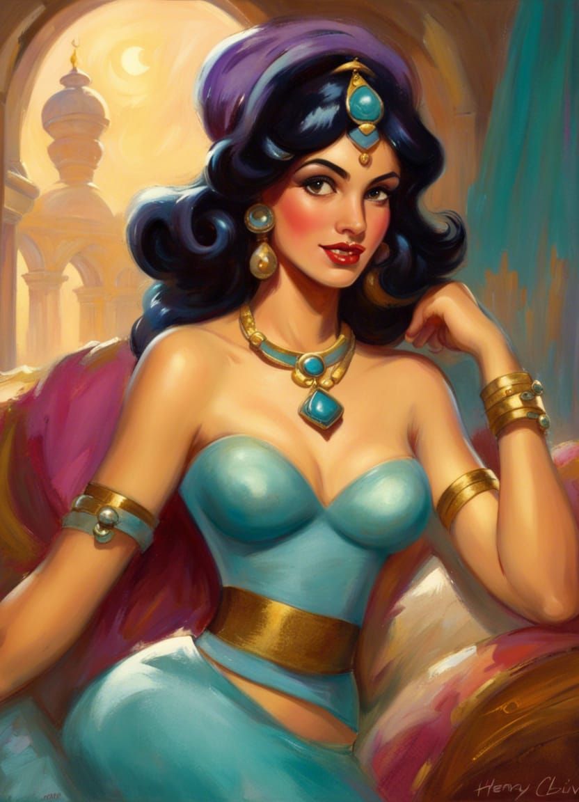 ai realistic beautiful disney princess jasmine with