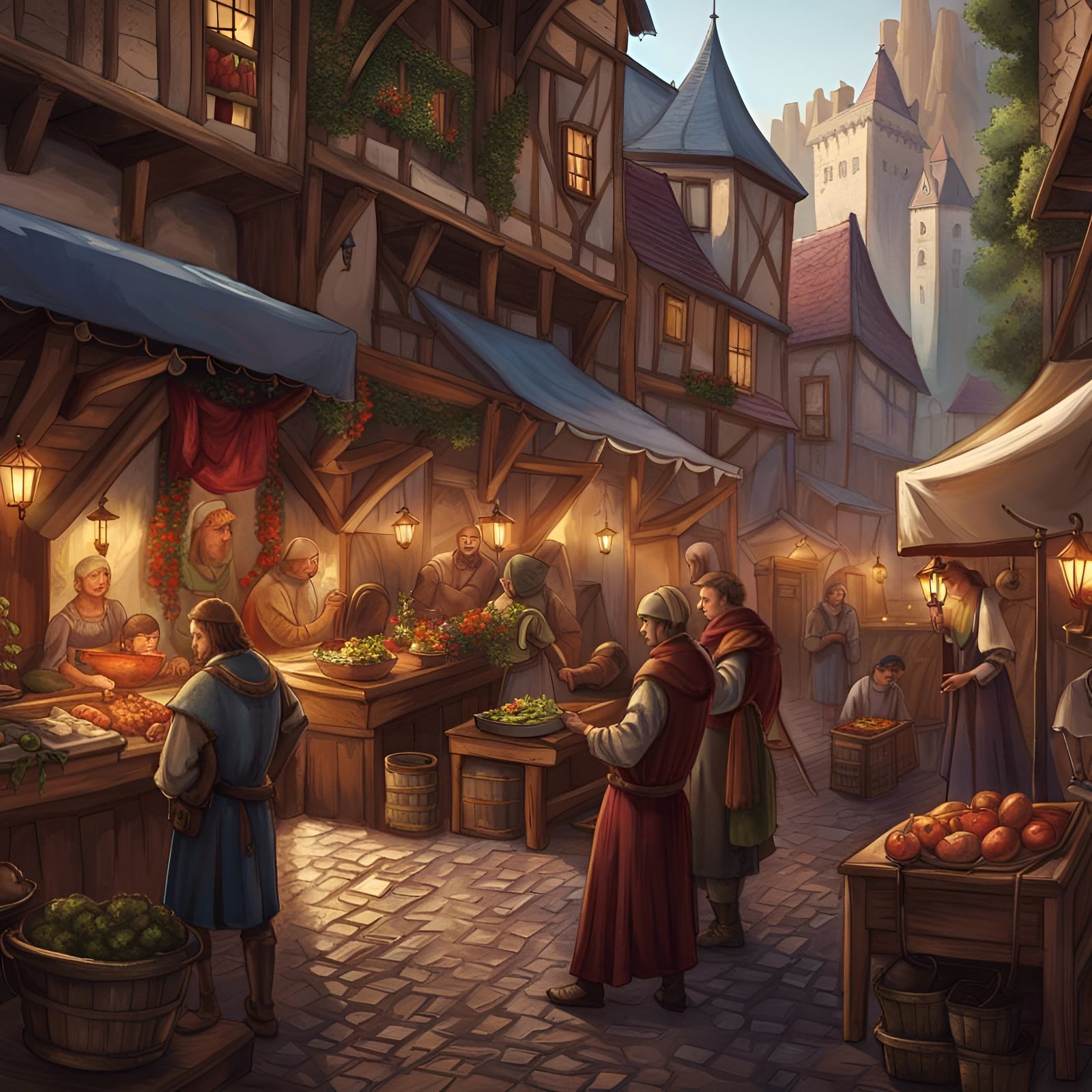 Medieval Markets AI Generated Artwork NightCafe Creator