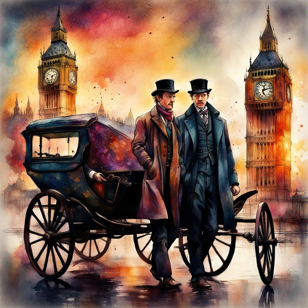 Sherlock Holmes and Dr Watson  by @Edgar Allan Poe 