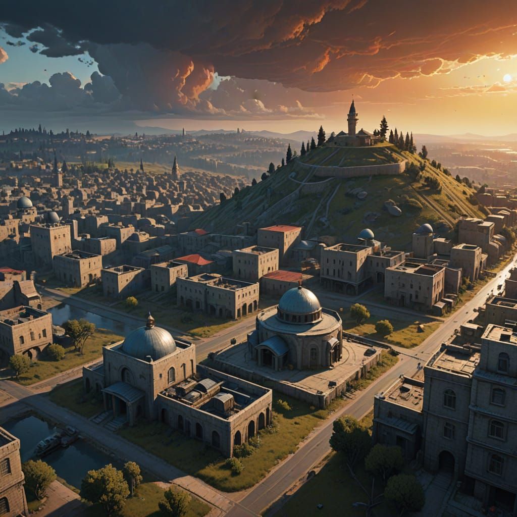 Epic Jerusalem Cityscape in Futuristic, High-Resolution 3D S...