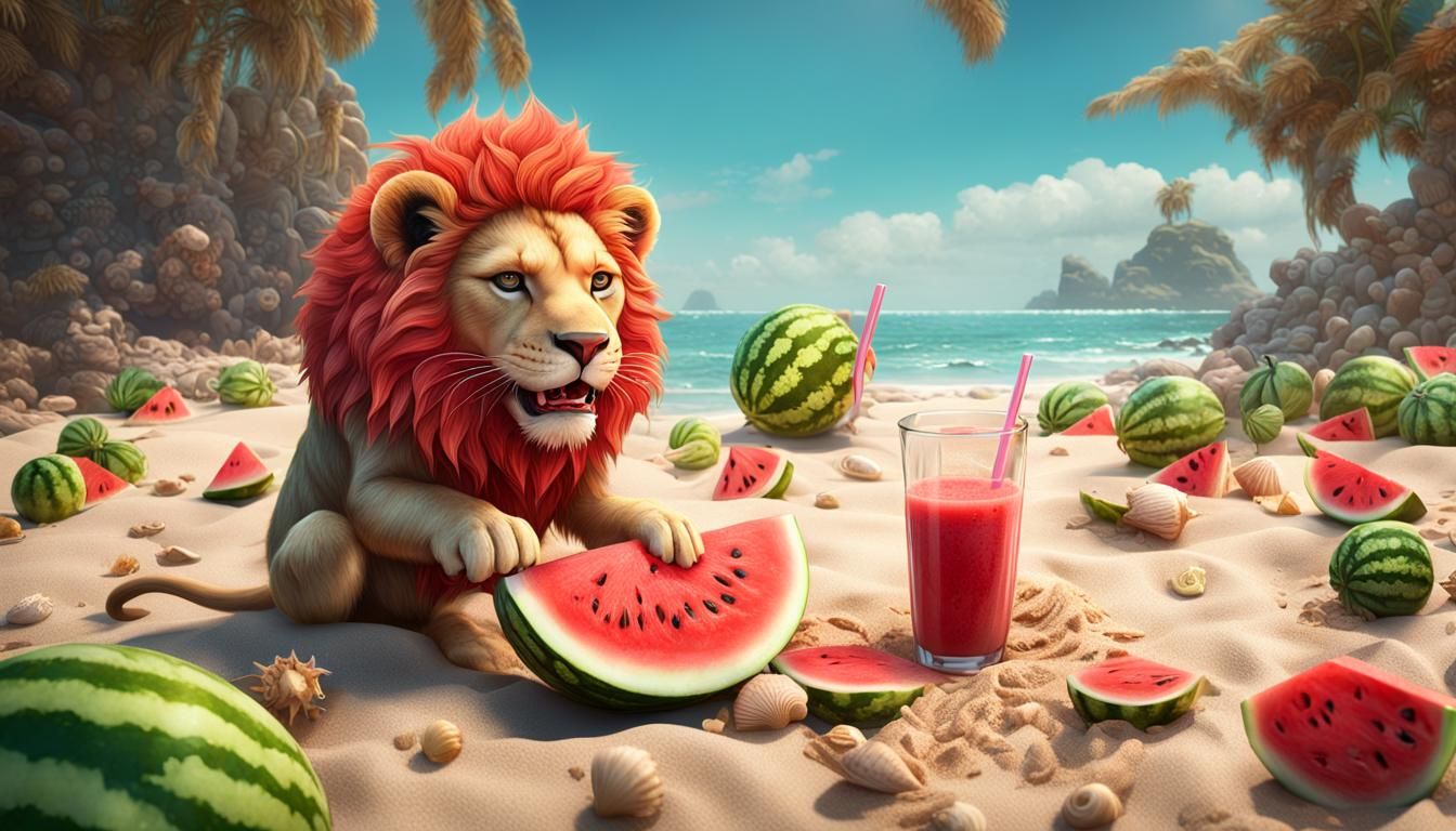 Lion Cub's Beach Day: A Fantasy Concept