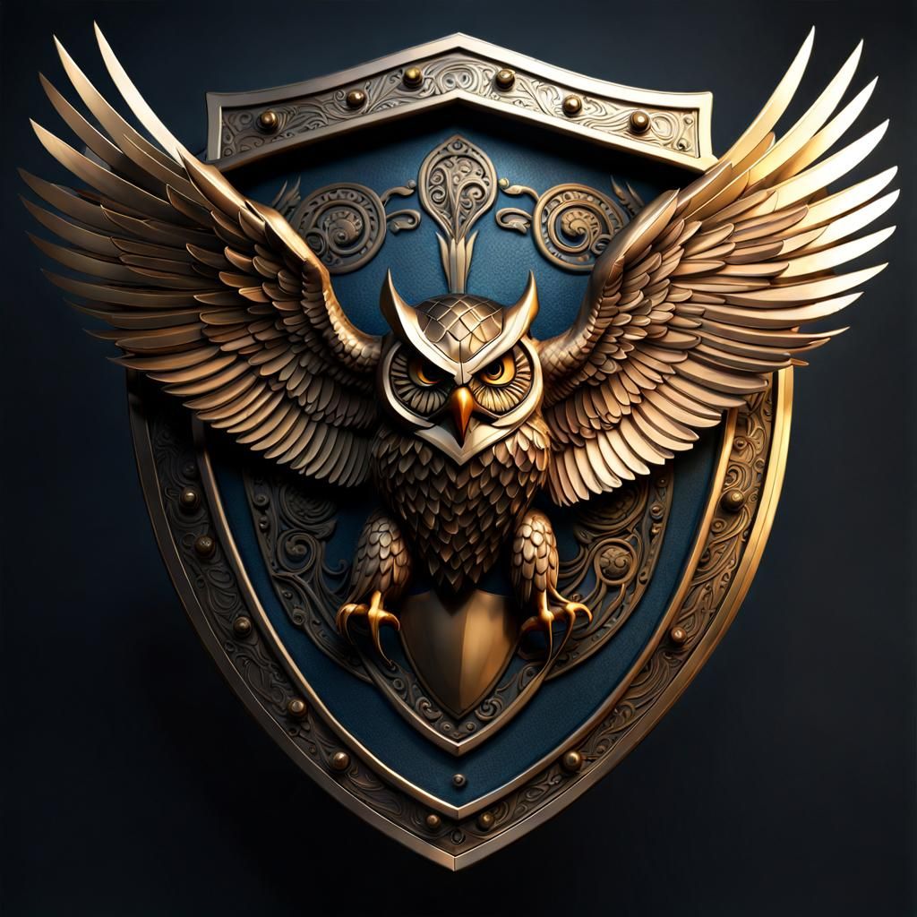 shield with owl  by @Razzmama 