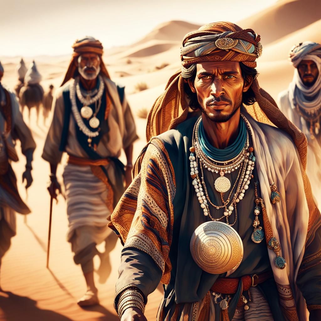 Bedouin tribe on the Serengeti, elaborate, dynamic, vibrant, sharp focus, high definition, high resolution 