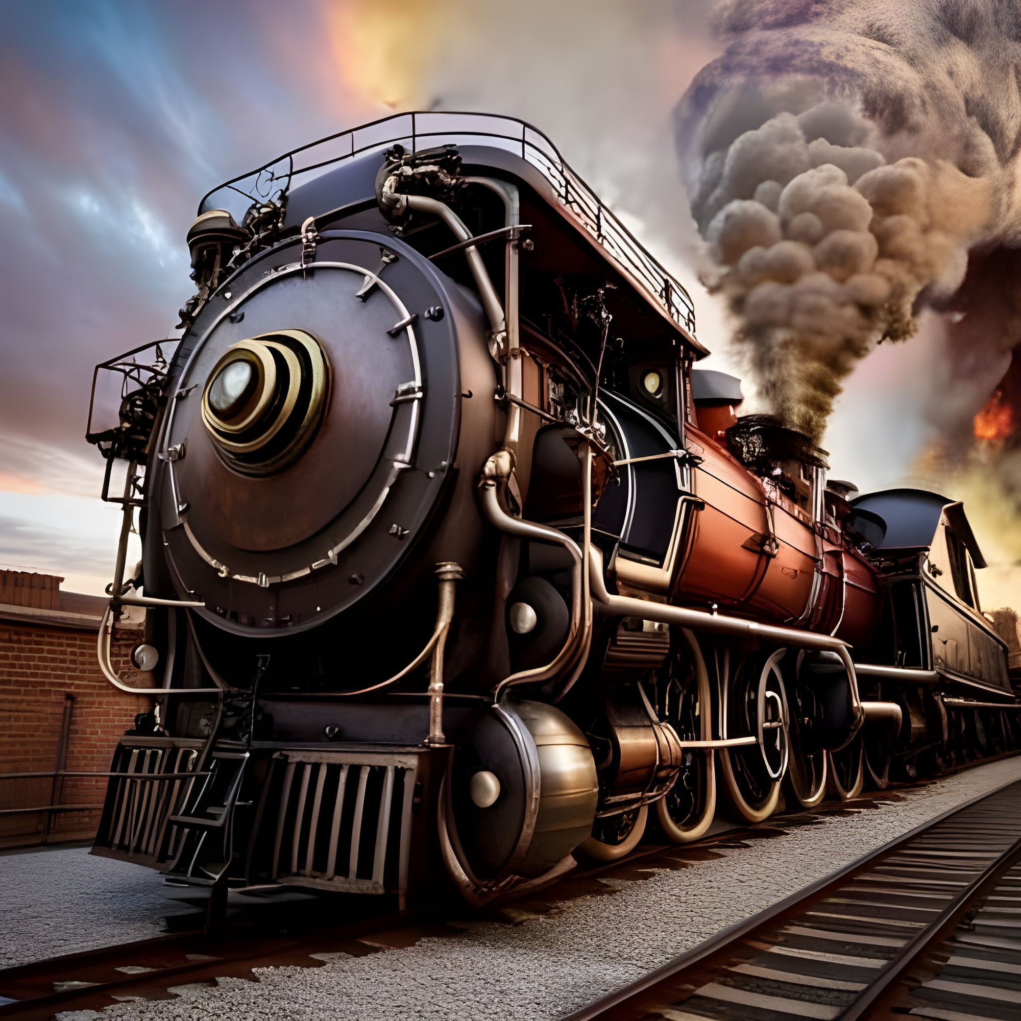 Buy 3D Home Wallpaper Locomotive Time 301 Woven paper (need glue), XXL  312cm x 219cm (WxH)(123''x87'') Online | Brosa