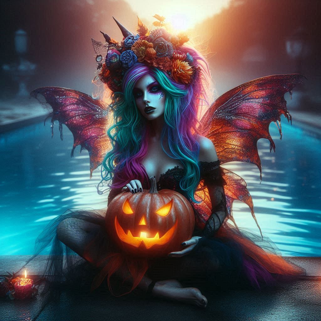 Fairy with pumpkin