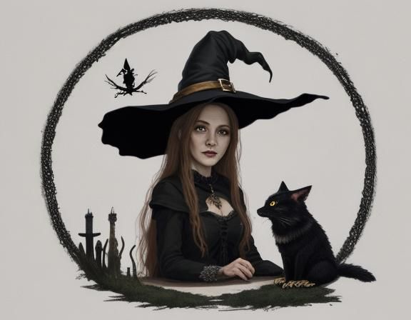 A witch and her pet  
  by @Lots-of-games-to-play