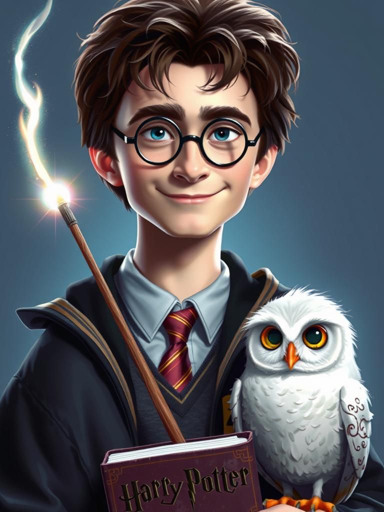 Expressive caricature in pixar style unreal charming a Harry...