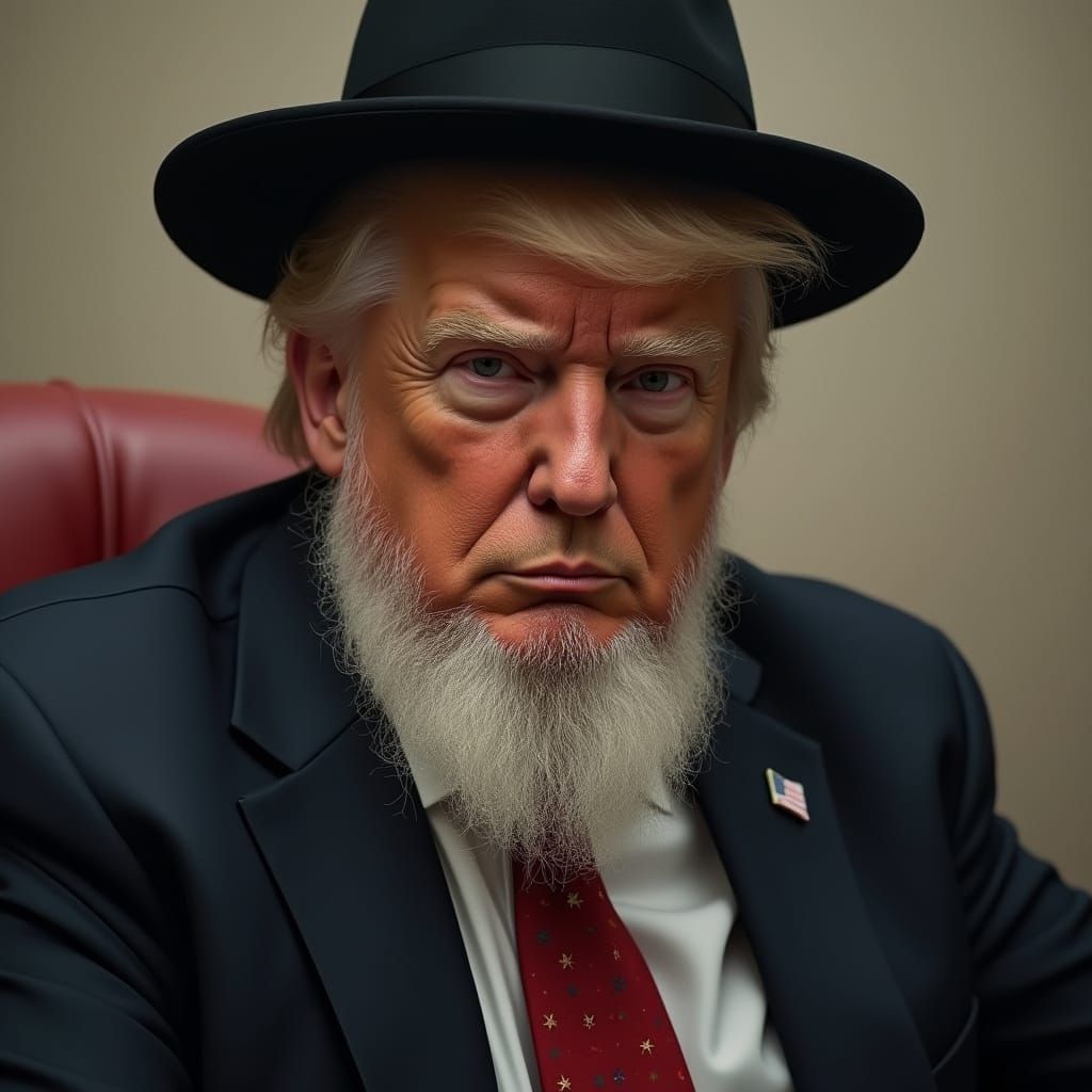 Donald Trump as Haredi Jew in Realistic Style
