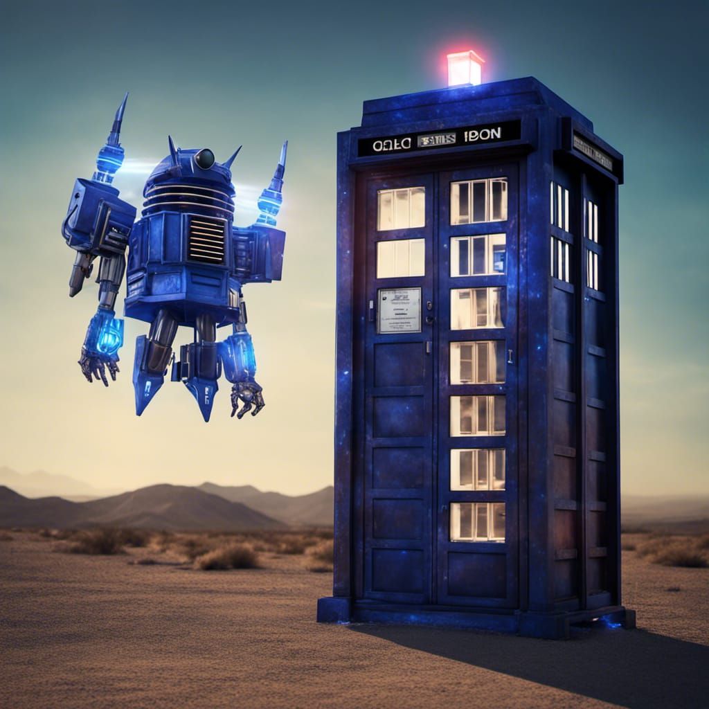 Tardis transforms into a flying robot