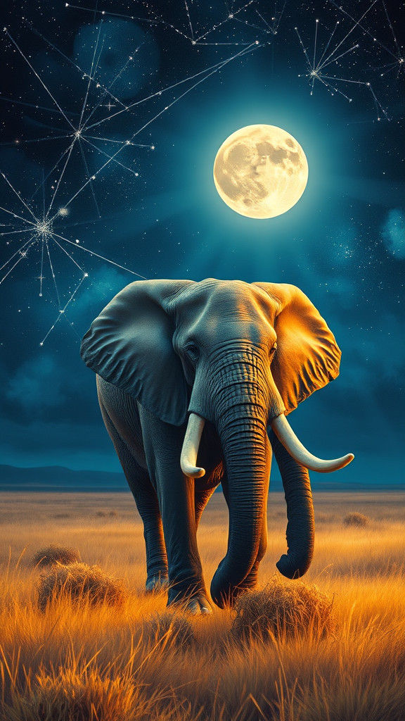 "A majestic African elephant walking forward on a savanna un...