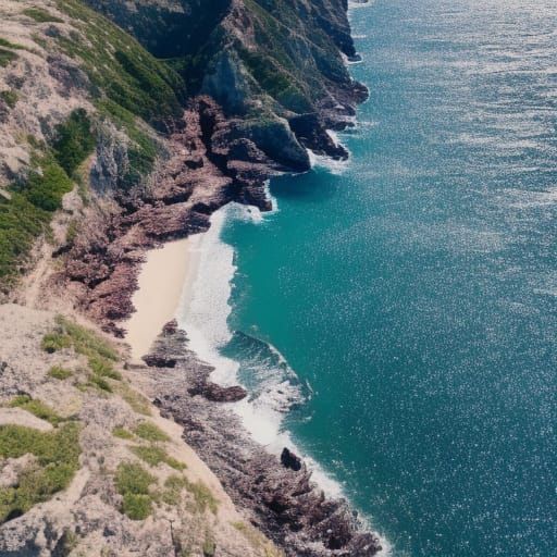 above view of ocean