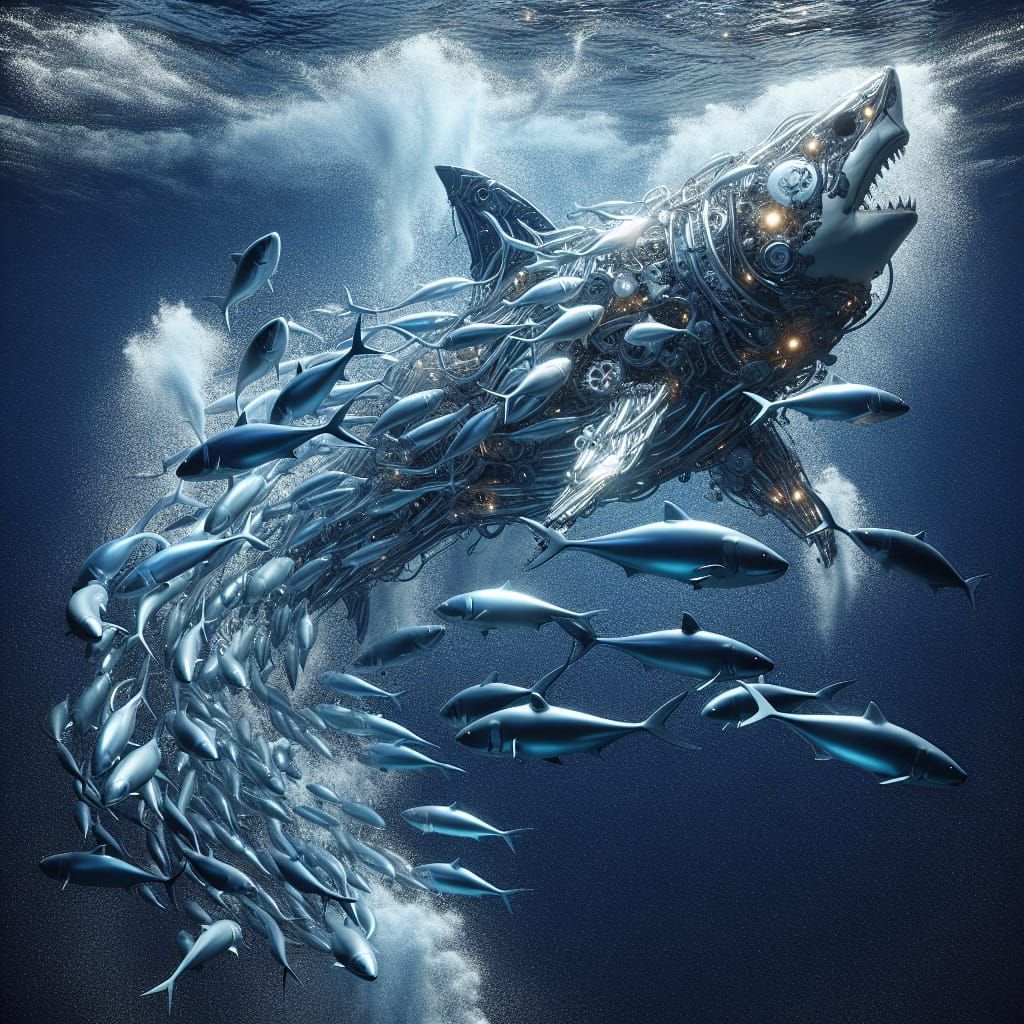 A mesmerizing underwater scene captured in a panoramic view  by @Gettafix