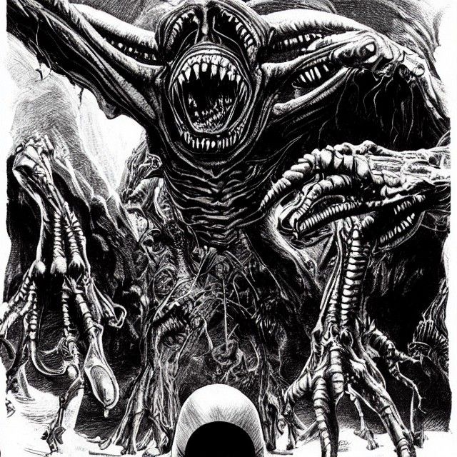 alien souls tormented in a VR hell Bernie Wrightson synesthesia
