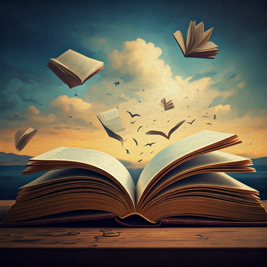 Books and Birds in Weightless Whimsy