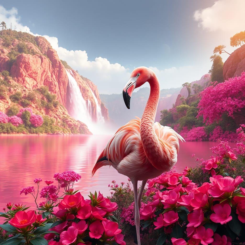 Великолепный розовый фламинго  by @Cristal