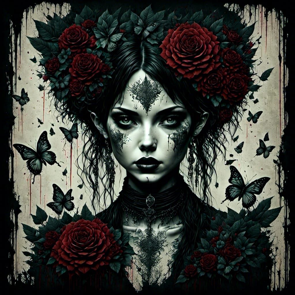 Rorschach <lora:Grunge-Poster:1.0> <lora:Creepy cool XL:1.0> <lora:Bad Bunny:0.7> <lora:FairiesXL:0.7> ...  by @Lyndsey