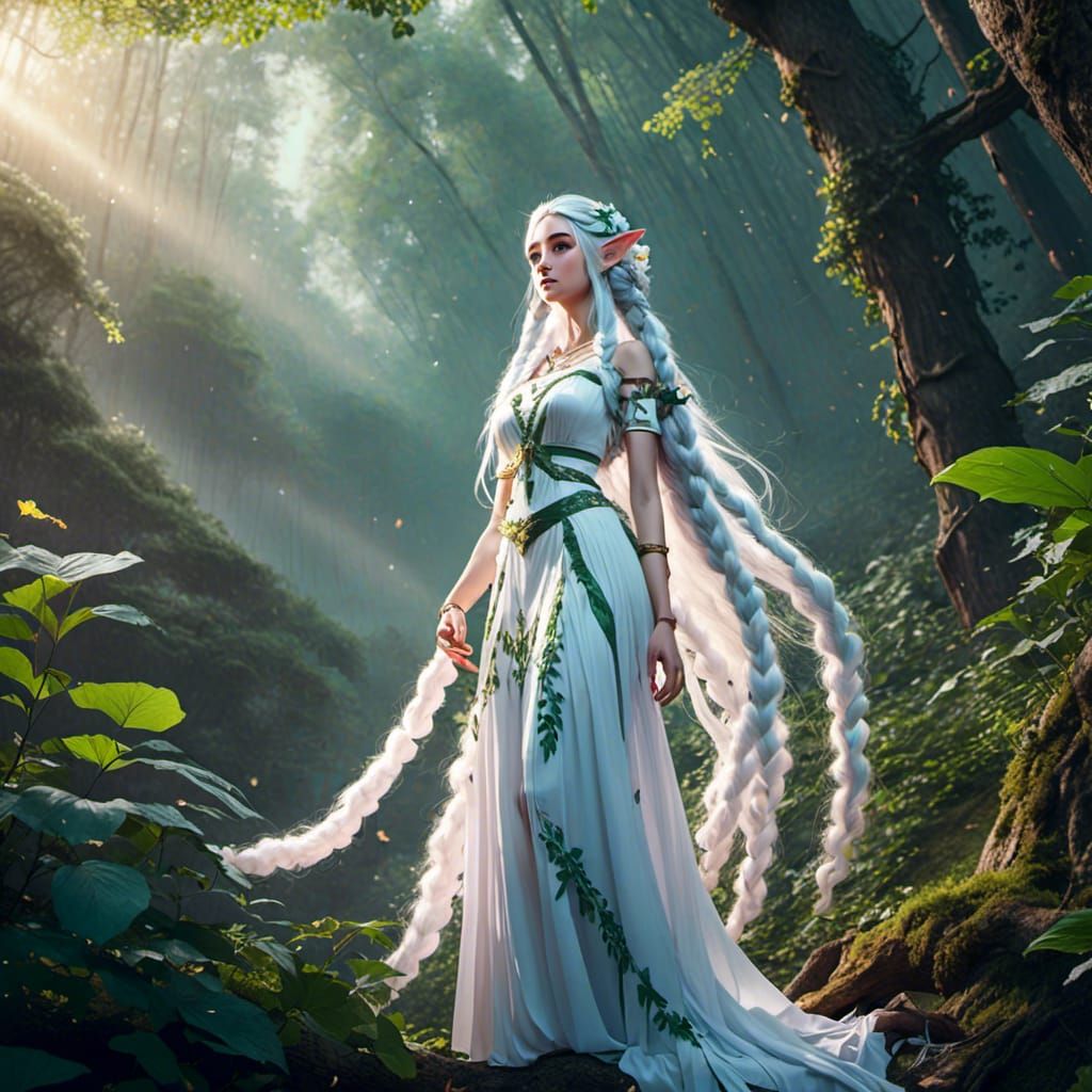 Teranie Whiterose walking in forest